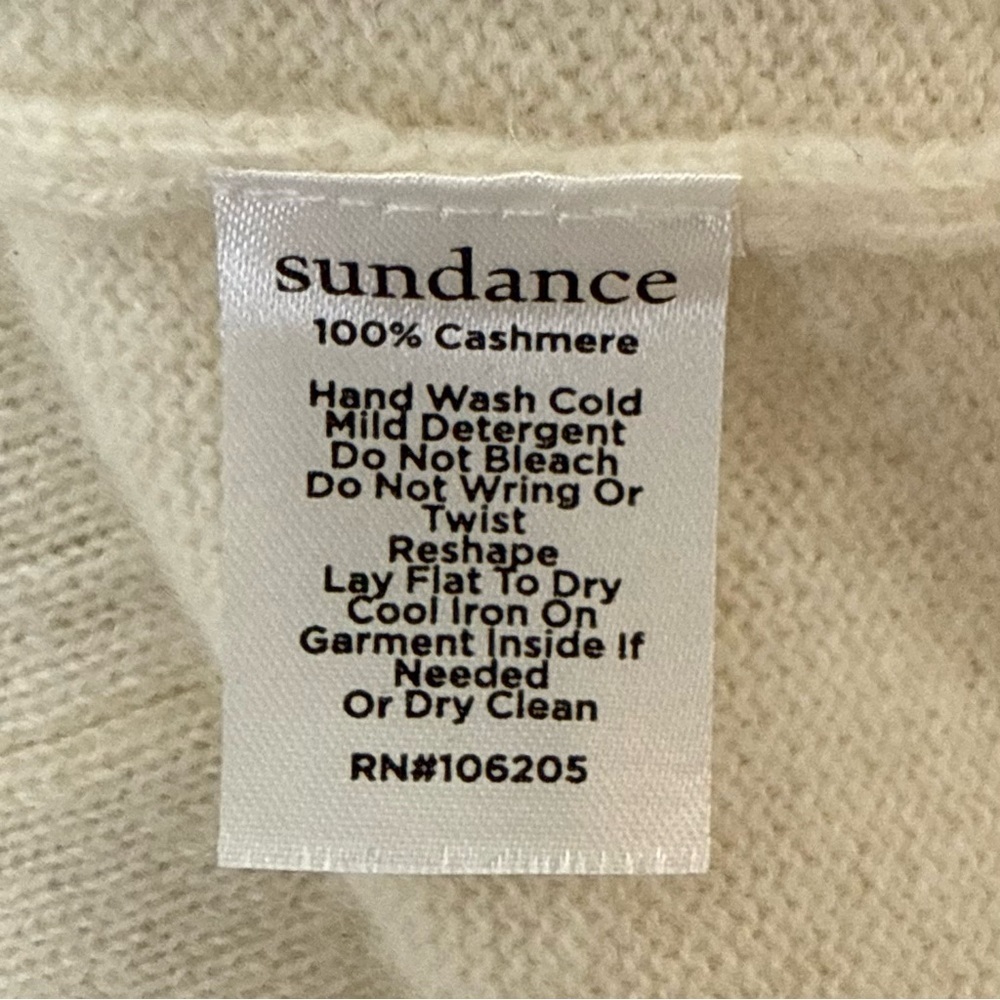 Sundance Cashmere High Neck Cream Sweater - Picture 12 of 12